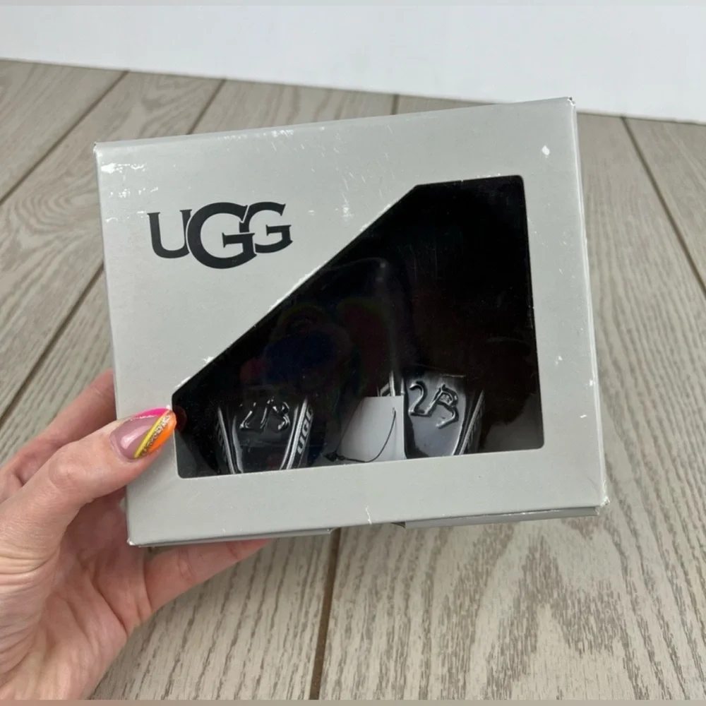 NWT UGG Infant Fluff Yeah Furry Fuzzy Sandals Black - Picture 6 of 10